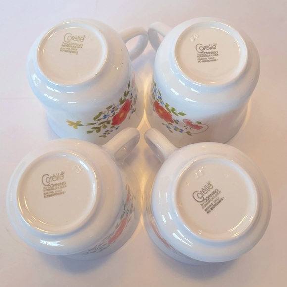 Corelle by Corning WILDFLOWER Coffee Cups Mugs Lot of 4, drink w… - Picture 2 of 8
